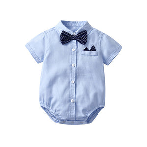 Baby Boy Gentleman Short Sleeve Romper: A Classy Choice for Your Little One