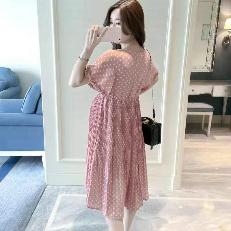 Wave Point Mid Length Maternity Dress